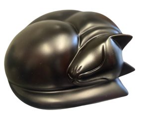 Cat resin memorial sculpture